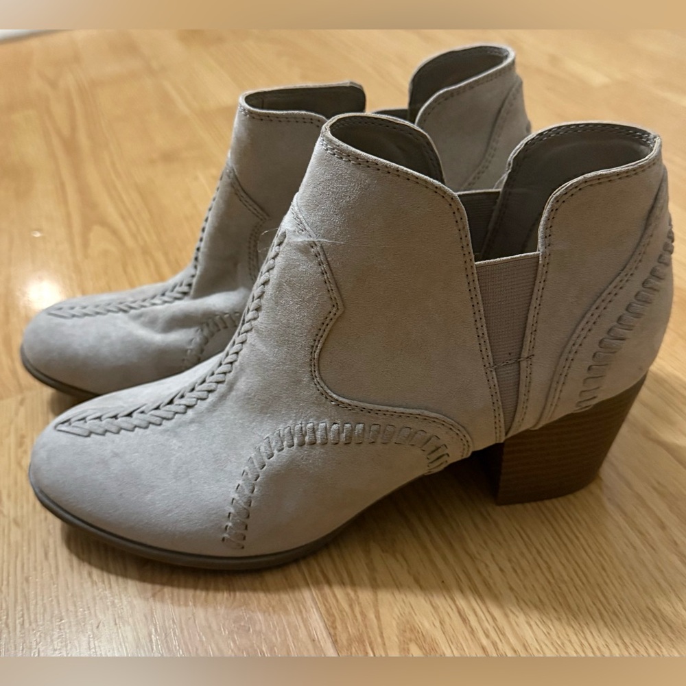 Taupe Suede Ankle Booties